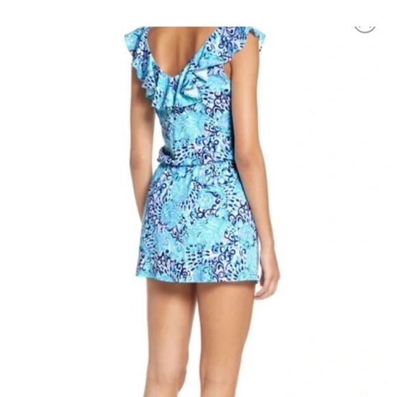Lilly Pulitzer light Aqua Spritz Alessa romper - Picture 2 of 9